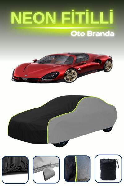 Cemku Shade قماش مشمع سيارة رمادي-أسود-رمادي [ألفا روميو 33 سترادال] متوافق م...