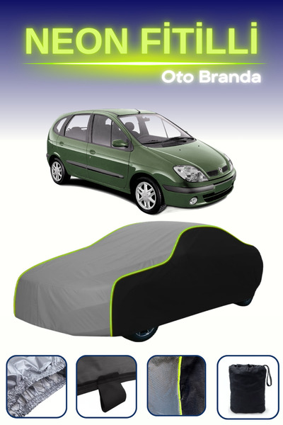 Cemku Fast أسود-رمادي-أسود [رينو سينيك 1999 - 2003] غطاء سيارة متوافق مع حبال...