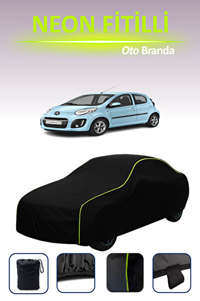 Cemku Cool أسود [Citroen C1 5 أبواب 2012 - 2014] مشمع سيارة متوافق مع حبال ال...