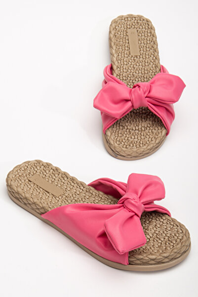 uway Fiyonklu Kadın Terlik Kaymaz Yumuşak Taban Günlük Rahat Havuz Deniz Plaj Terliği