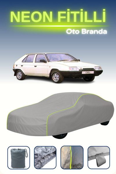 Cemku Shine رمادي [سكودا فافوريت 1989 - 1995] مشمع سيارة متوافق مع حبال النيون، مقاوم للماء والغبار