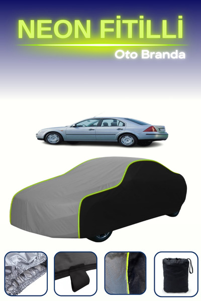 Cemku Fast أسود-رمادي-أسود [فورد مونديو 3 سيدان] غطاء سيارة متوافق مع حبال ال...