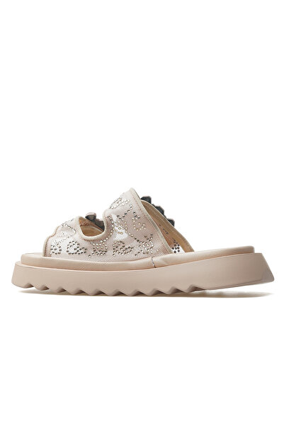 Guja Women's Stone Detailed Daily Slippers 25Y 25Y342 Z Beige