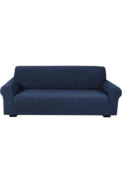 Fabienne Stretch Fit 3 Seater Sofa Cover Fabric Couch Cover 180-230cm Size Navy