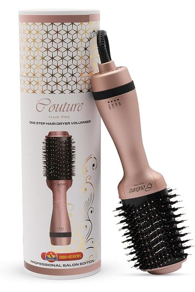 Couture Hair Pro Hot Hair Brush - Hair Dryer Brush - Hair Straightening Brush and Volumizing Brush