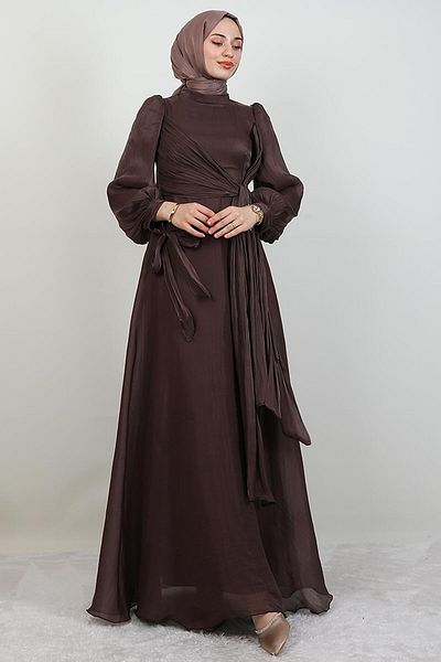 GİYZAMİLA Hyacinth Hijab Dress Bitter Brown