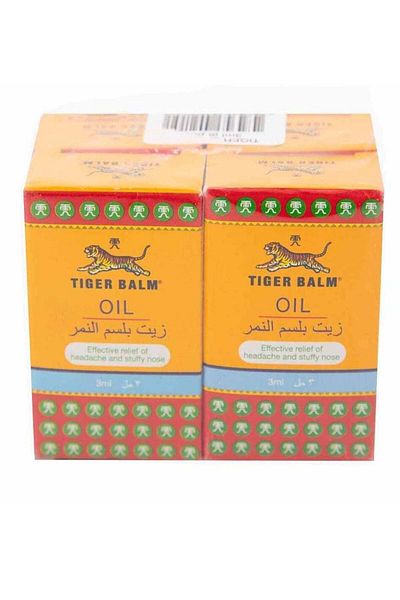 Tiger Balm زيت لعلاج الصداع واحتقان الأنف ٣ مل (عبوة من ٦ قطع)