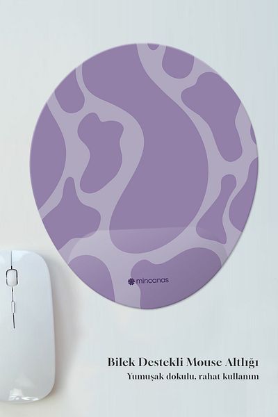 Mincanas Colorful Patterned Oval Mouse Pad with Wrist Support Mouse Pad