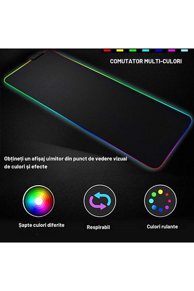 varioshop VarioShop® gaming mousepad with LED lighting, Made of flexible, non-stick material and
