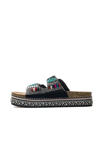 Guja Women's Stone Detailed Daily Slippers 25Y 25Y103 Z Black