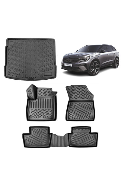 Rizline Renault Austral Mild Hybrit 2023 + 3D Havuzlu Paspas Siyah ve Bagaj H...