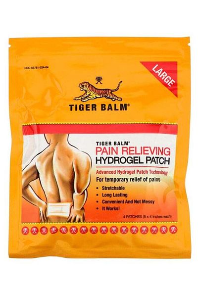 Tiger Balm مجموعة لاصقات تخفيف الألم الكبيرة المكونة من 4 قطع
