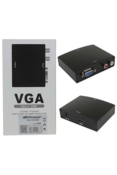 Powermaster Pm-7199 محول VGA إلى HDMI مع محول