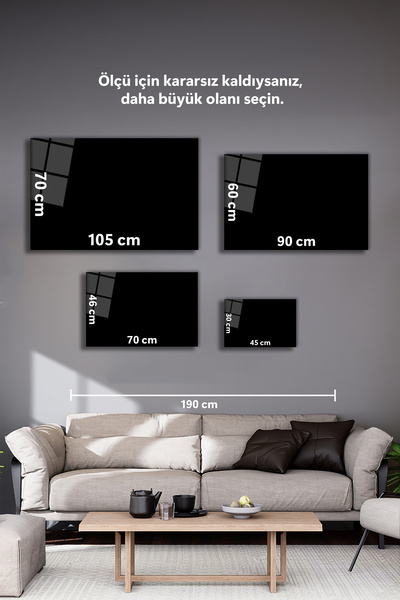 Vosevu Kırmızı Narin Çiçek Yatay Cam Tablo, Modern Ev Ofis Dekoru, Hediyelik Duvar Dekorasyonu Kırılmaz Cam