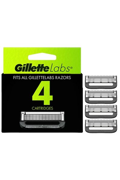 Gillette Set of 4 Gillette Labs razor refills, comfortable and precise shaving