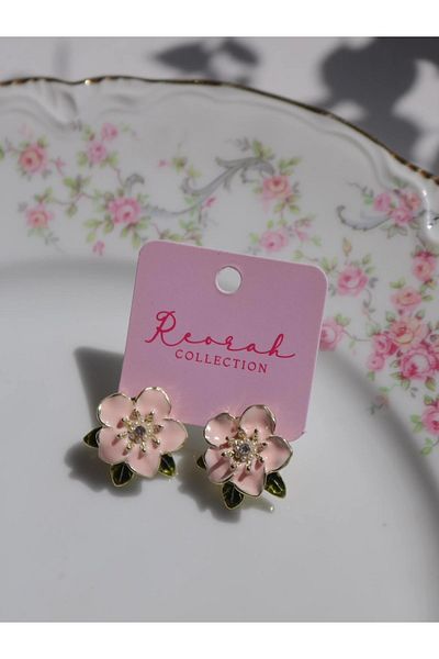Reorah Collection Japanese Rose Earrings