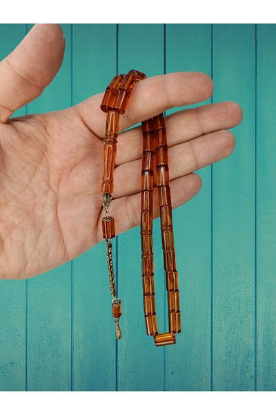 Anemore Collection Fire Amber Prayer Beads Cutout Καφέ Χρώμα T-78