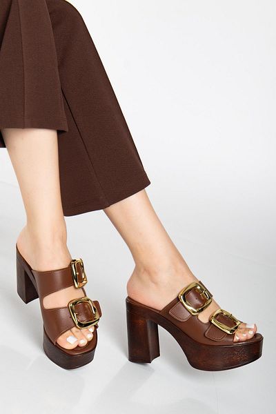 SUİNS SHOES Suins Spera Model Platform Heeled Accessory Slippers