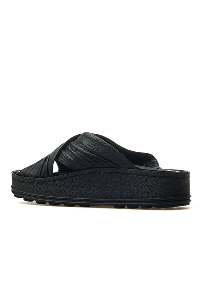 Mammamia Women's Orthopedic Sole Daily Slippers 25Y D25Yt-1430 Z Black