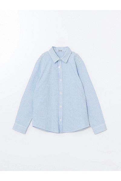 LC Waikiki Lcw Kids Blue Long Sleeve Striped Boy's Shirt