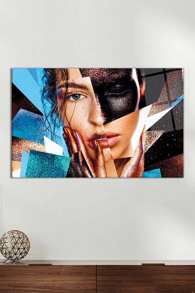 Vosevu Efect de masă orizontală din sticlă pentru femei, decor modern pentru birou, decorare de perete pentru cadou, sticlă rezistentă la spargere