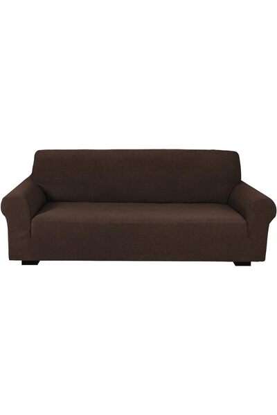 Fabienne High Stretch 3 Seater Sofa Cover 180-230cm Size Brown