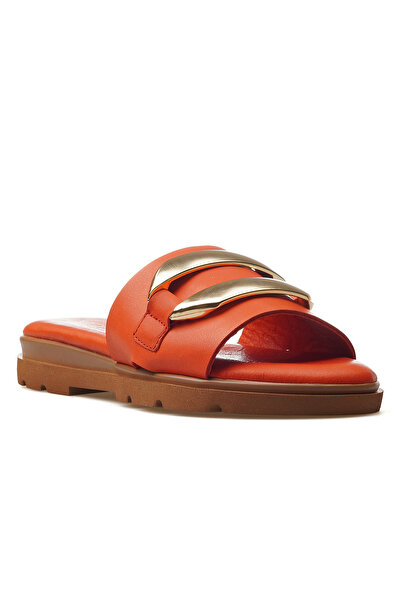 Mammamia Kadın Hakiki Deri Toka Detaylı Günlük Terlik 25y D25yt-1375 Z Kırmızı