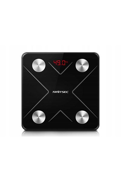 varioshop VarioShop® Bathroom Scale, Rechargeable, 180kg, Bluetooth, LCD Display, Black