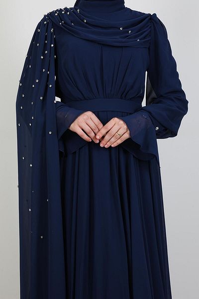 GİYZAMİLA Φόρεμα με κάπα γαρίφαλο Navy Blue