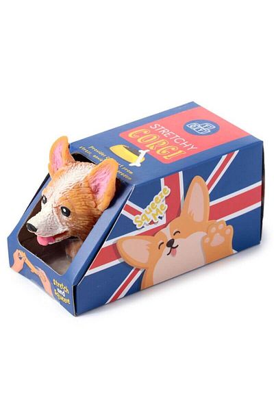Puckator Jucarie Antistres Stretchy, Model Caine Corgi, Elastica, Squishy, ​​Distractiva