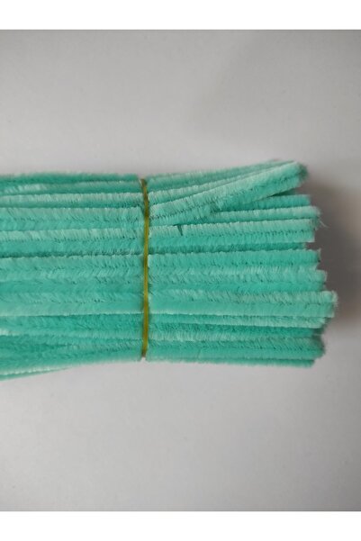 hyc heryerçiçeklenir 25 Pieces Mint Green Chenille, Feathered Wire Suitable f...