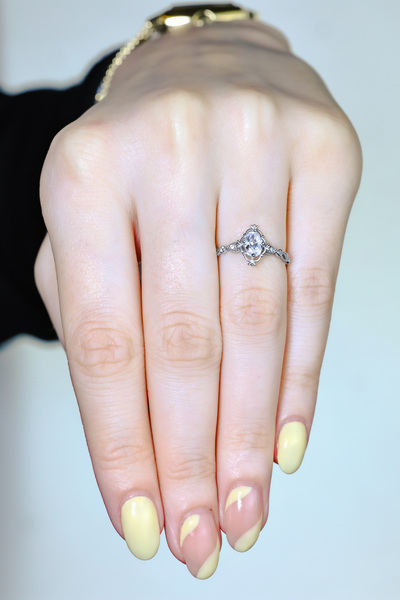 Fay Yamaner Altın Vintage Tasarım Tektaş Yüzük