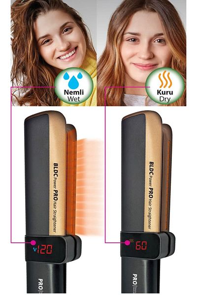 Kiwi Khs-2081 Digital Display with Humid and Dry Function Bldc Motor Blow Dryer and Hair Straightener 777