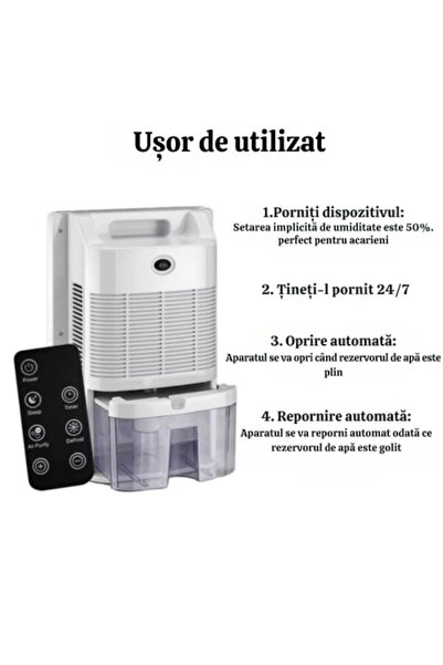 varioshop Dezumidificator si Purificator de Aer VarioShop®, Afisaj Temperatura/Umiditate, Tehnologie Peltier,