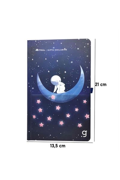 Gıpta Notebook Astral 13*21 Stitched Hard Kpk.96Yp Striped Pink Star