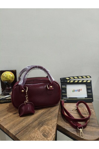 ikosga İKOSGA RUGAN KÜÇÜK BORDO ELEGANT KOL VE OMUZ ÇANTASI EN 22 CM BOY 12 CM