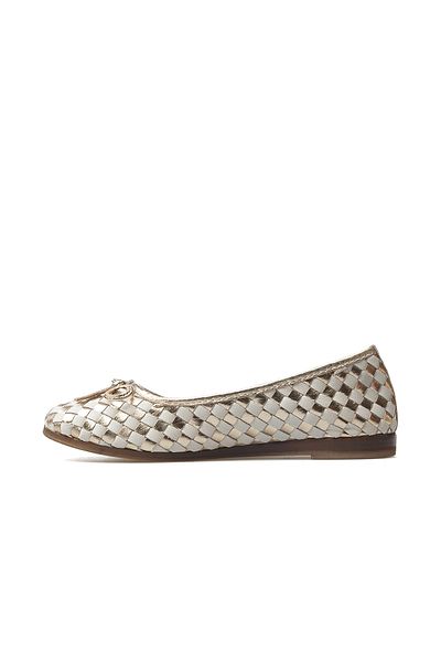 Mammamia Women's Genuine Leather Daily Ballerinas 25Y D25Ya-525 Z Gold