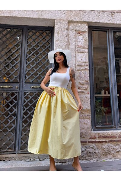 Ekim Store Askılı Balon Etek Elbise