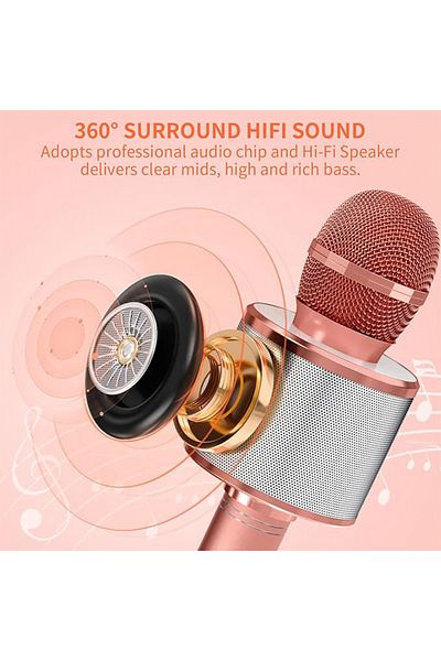 Generic Microphone for Singing, Wireless Bluetooth Karaoke for Adults, Portable Handheld Karaoke Machine