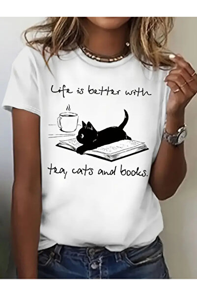 bellanova Μπλουζάκι Unisex με μοτίβο γάτας σε μεγάλο μέγεθος – 8 διαφορετικά ...