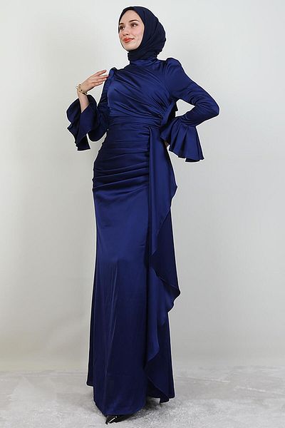GİYZAMİLA Βραδινό φόρεμα Ilgin Hijab Navy Blue