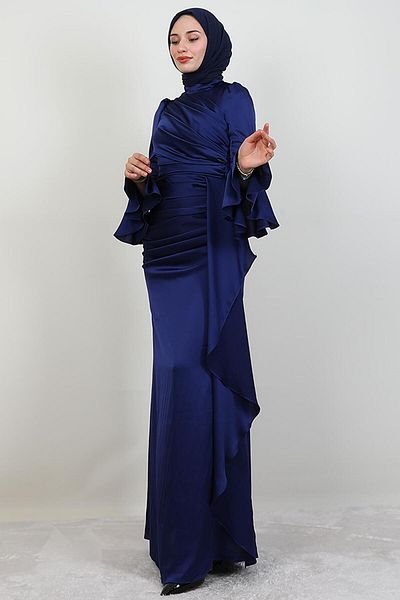 GİYZAMİLA Βραδινό φόρεμα Ilgin Hijab Navy Blue