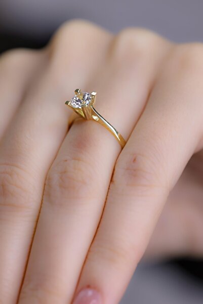 Fay Yamaner Altın Tektaş Aşk Yüzüğü