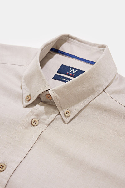 W Collection BEJ UZUN KOLLU GÖMLEK