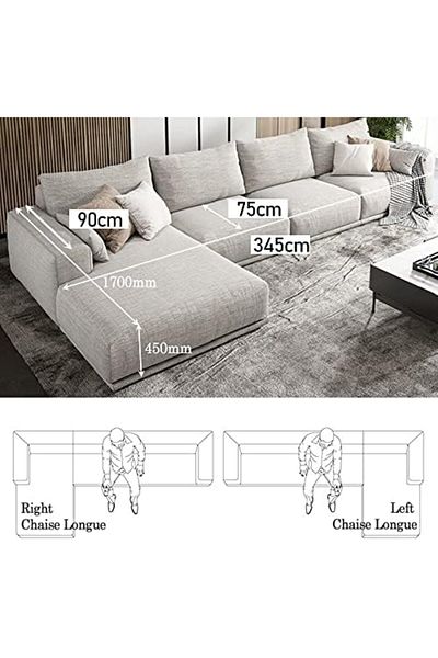 MAPLE HOME DECORATION Fabric Sofa Set Combination Sectional Spring Sofa Cotton Chaise Lounger Sofa L Shape