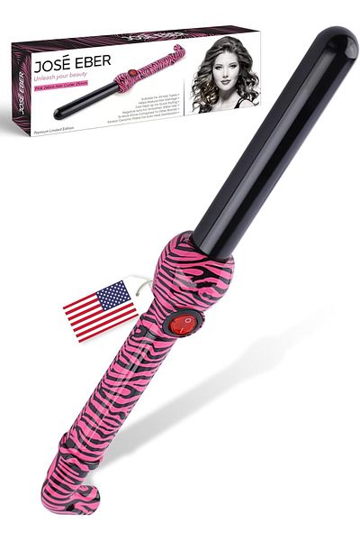 Jose Eber ProStyle 25mm Clipless Curling Iron - Negative Ions Hair Curler - Ceramic Wand for Stunnin