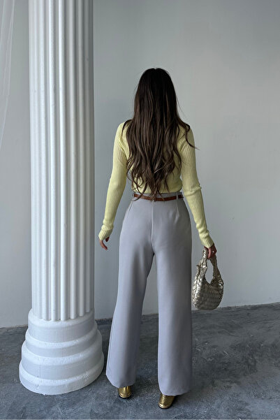 macharel jeans Dlouhé stažené stylové kalhoty s páskem