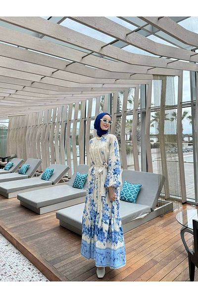 Aryen Floral Patterned Voile Dress