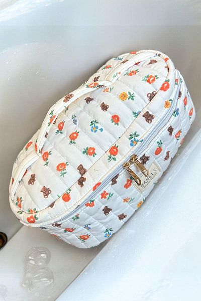 BAHELS Teddy Bear Pattern Airwrap Compatible XL Size Bag Travel Bag for All Hair Styling with Internal Compartments