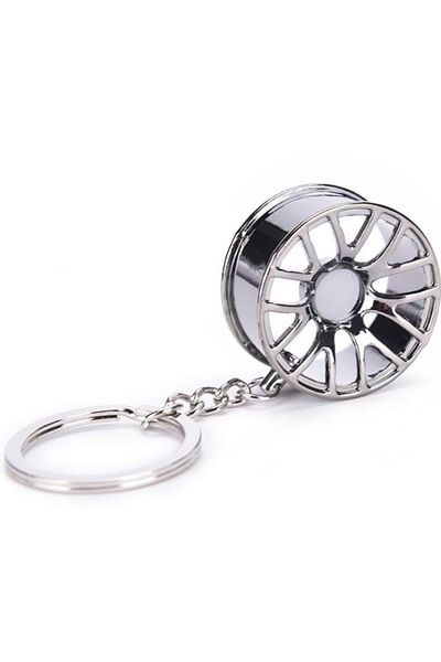 Evelise Zinc alloy key ring, car rim pattern, Silver